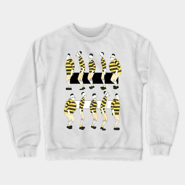 Winter people in black and yellow uniforms Crewneck Sweatshirt by Marccelus